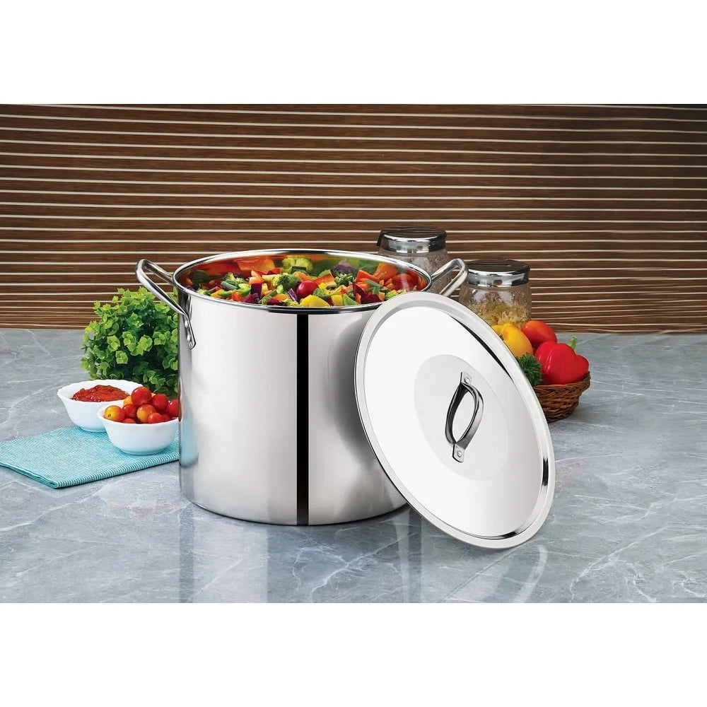 Stainless Steel Stock Pot With Stay Cool Handles And Lid