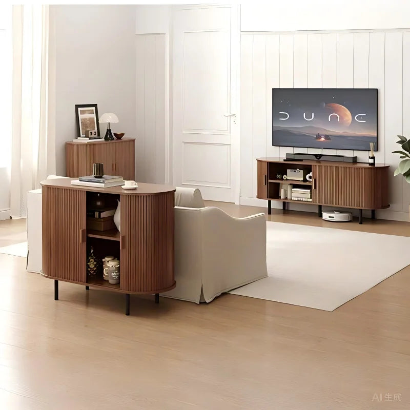 ONBRILL Sideboard Buffet Cabinet With Sliding Door And Adjustable Shelves