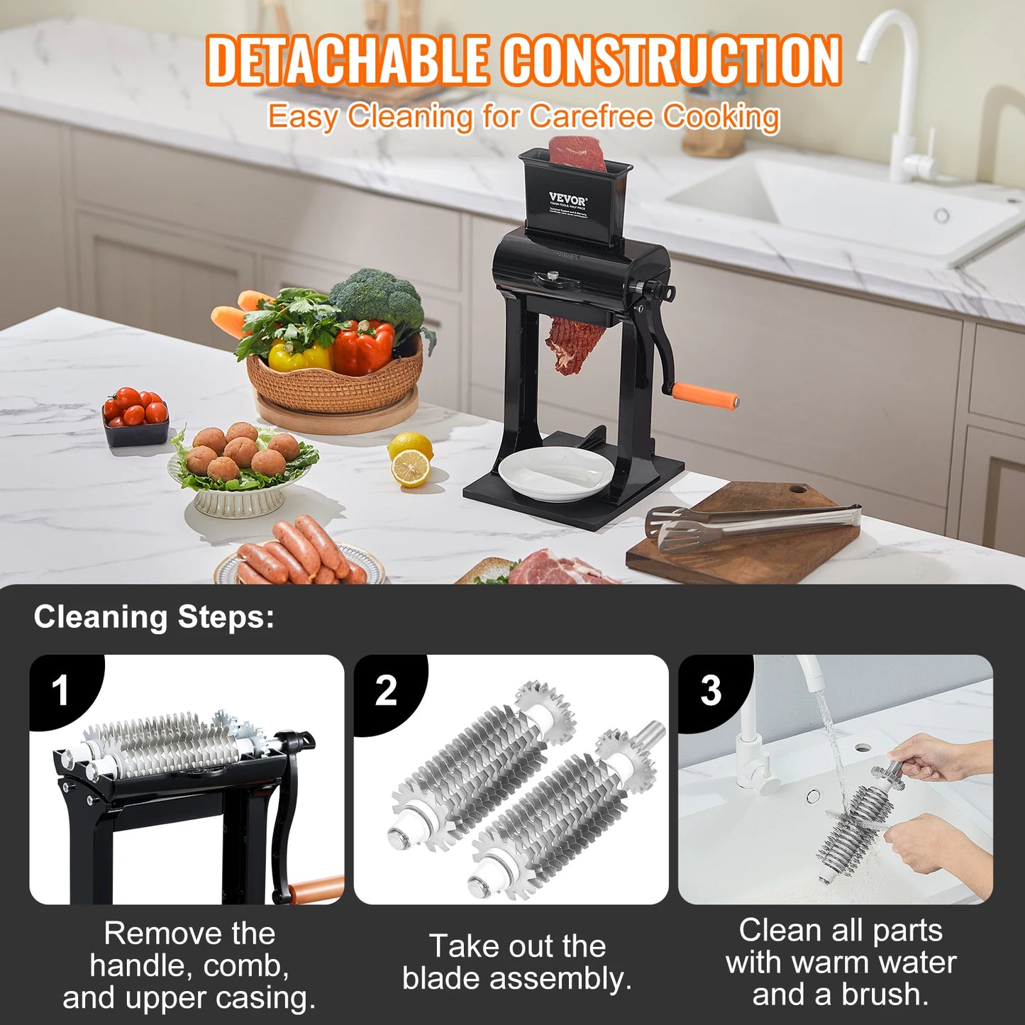 SucceBuy Commercial Meat Tenderizer Heavy Duty Stainless Steel Machine Manual