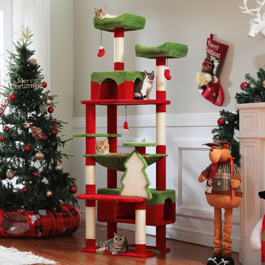 PAWZ Road Christmas Cat Tree With Sisal Scratching Posts