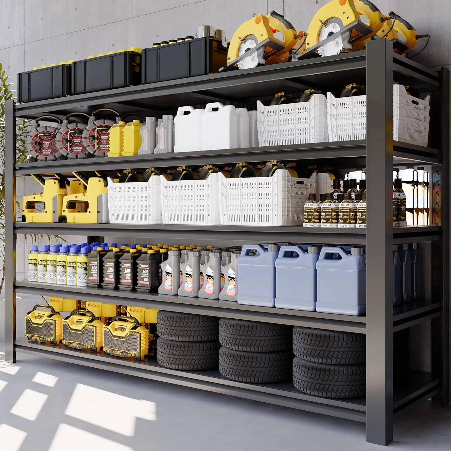 JIMANG Heavy Duty Garage Shelving Unit 5 Shelf Steel Rack