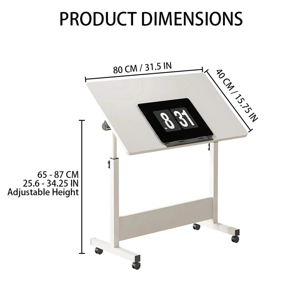 TWISTER.CK Standing Adjustable Mobile Desk With Wheels
