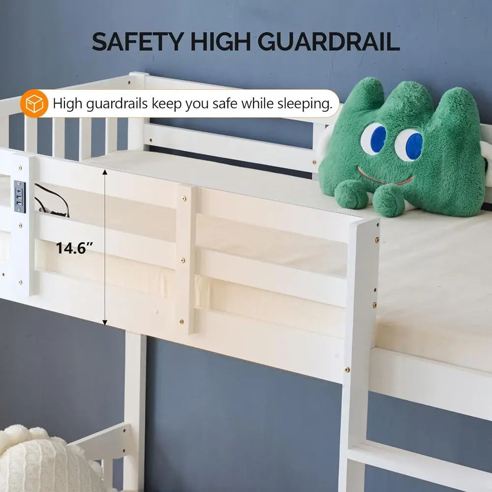 Bunk Bed With Storage Drawers RGB LED And Charging Station
