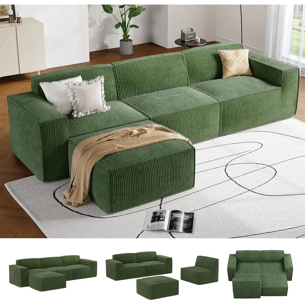 Lshape Sectional Couch With Chaise And Ottoman Ready To Use