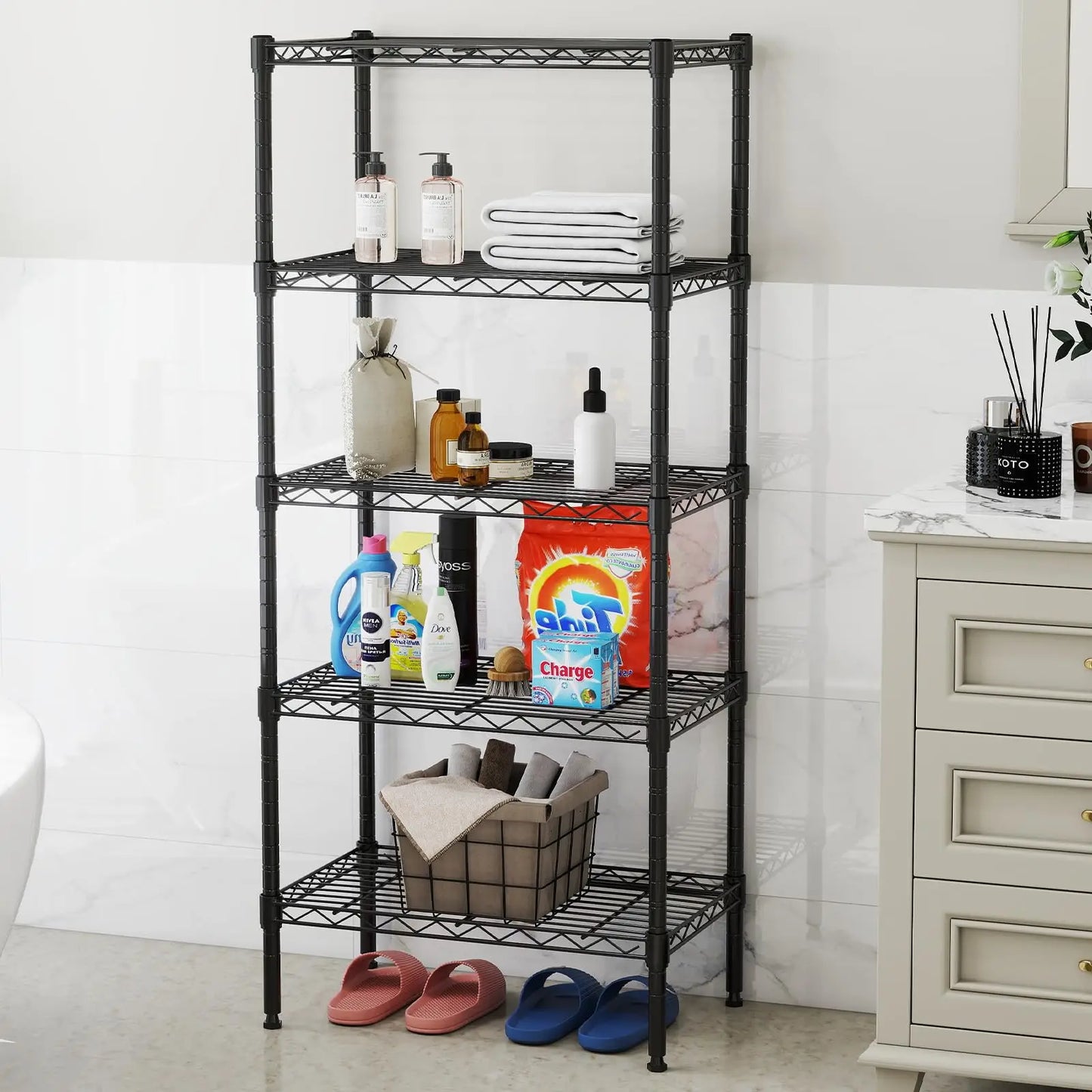 JHK 3-5 Tier Metal Wire Storage Shelves Heavy Duty Organizer
