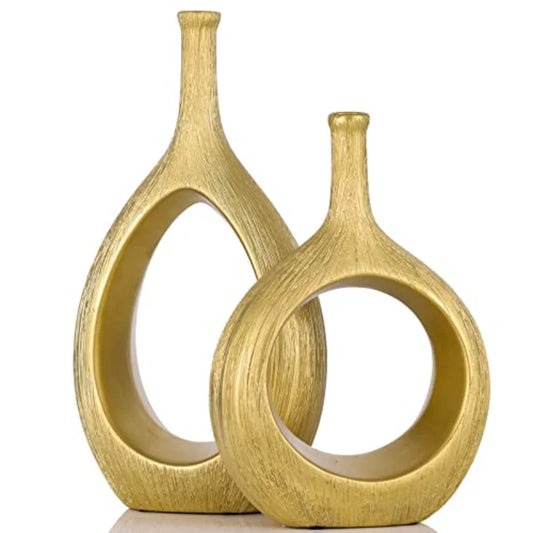 Ceramic Vase Set Modern Hollow Circle Vases For Home Decor