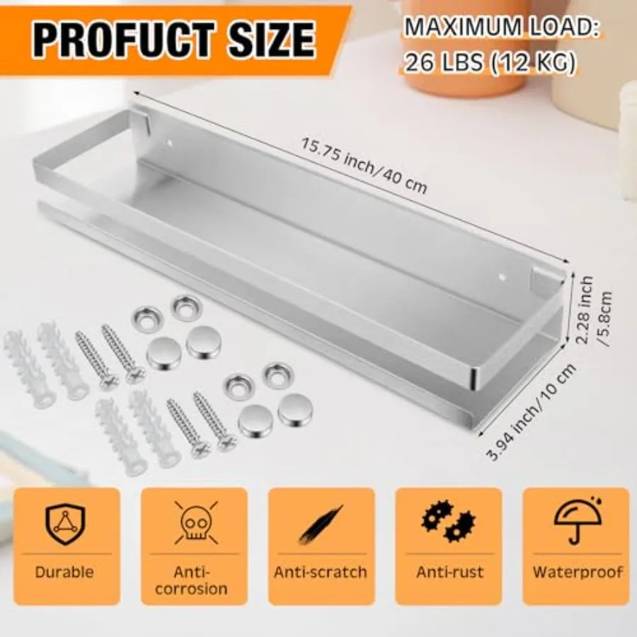 4 Piece Bathroom Shower Shelf Set Wall Mounted Caddy Organizer