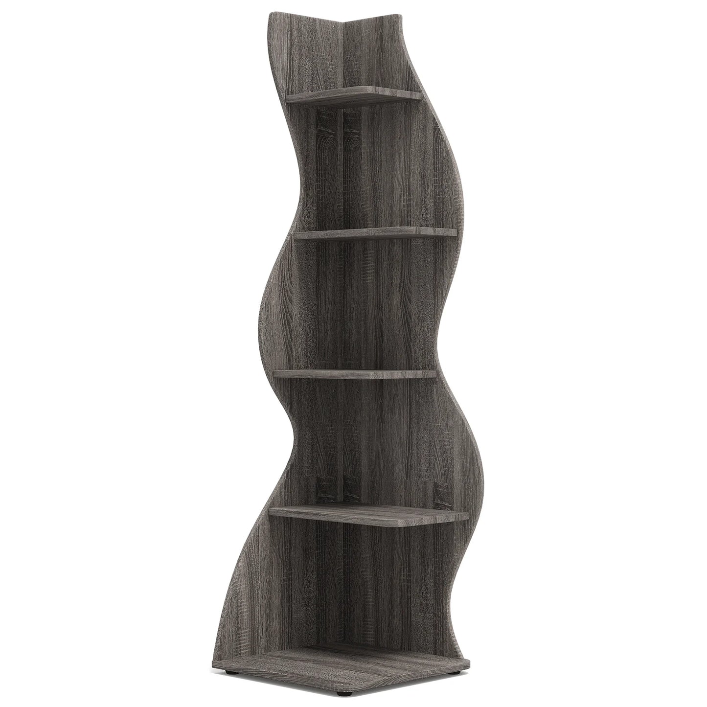 Tribesigns Five Tier Corner Shelf Modern Wall Bookcase Plant Stand
