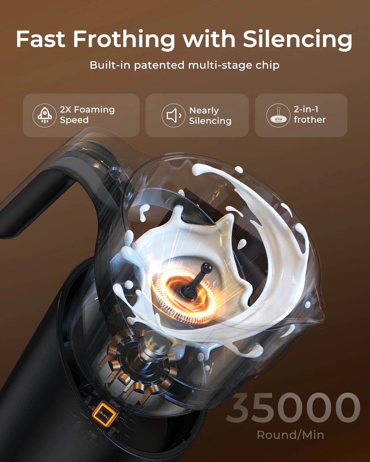 UHOST Milk Frother And Steamer 8 In 1 Electric For Coffee