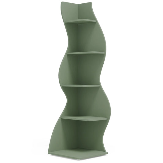 Tribesigns Five Tier Corner Shelf Modern Wall Bookcase Plant Stand