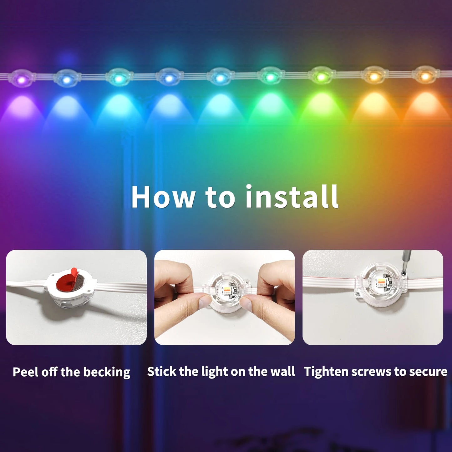 Segrass RGB Outdoor Lights IP68 Waterproof Eaves Lights For Party Decor
