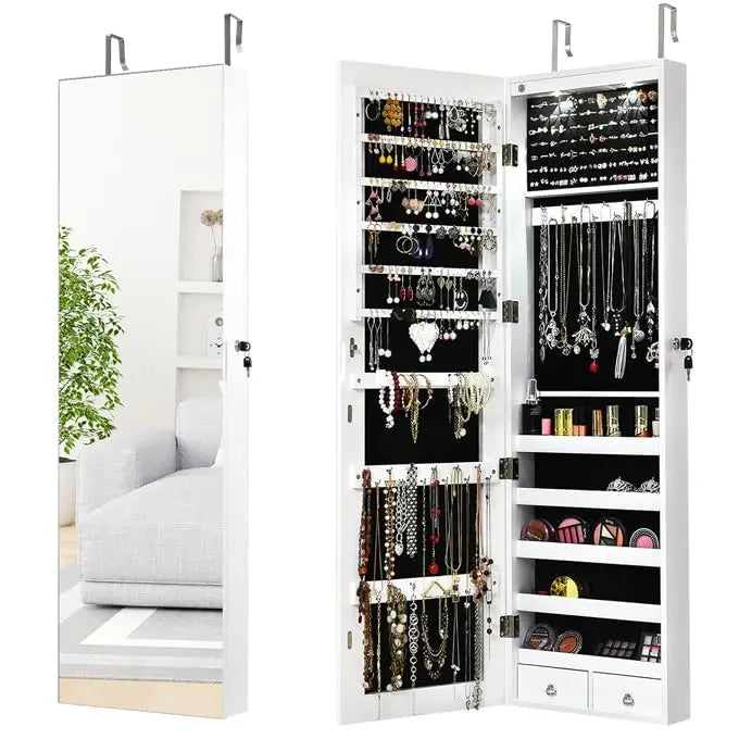 XIAOLANG Moccha Wall Mounted Jewelry Armoire With LED Lights