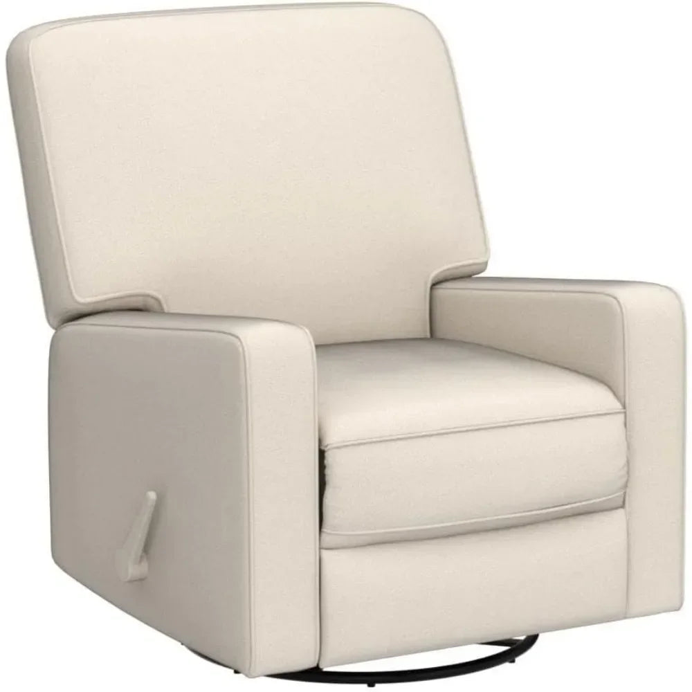 Swivel Rocker Recliner Chair Leather Upholstered for Living Room