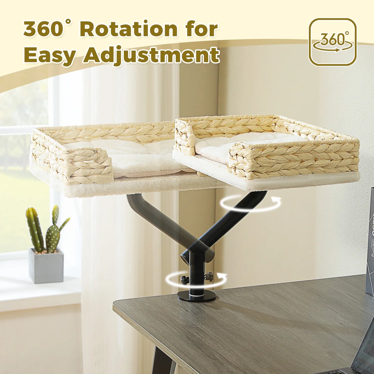 PAWZ Road Cat Desk Bed 360 Rotatable Stand for Indoor Cats