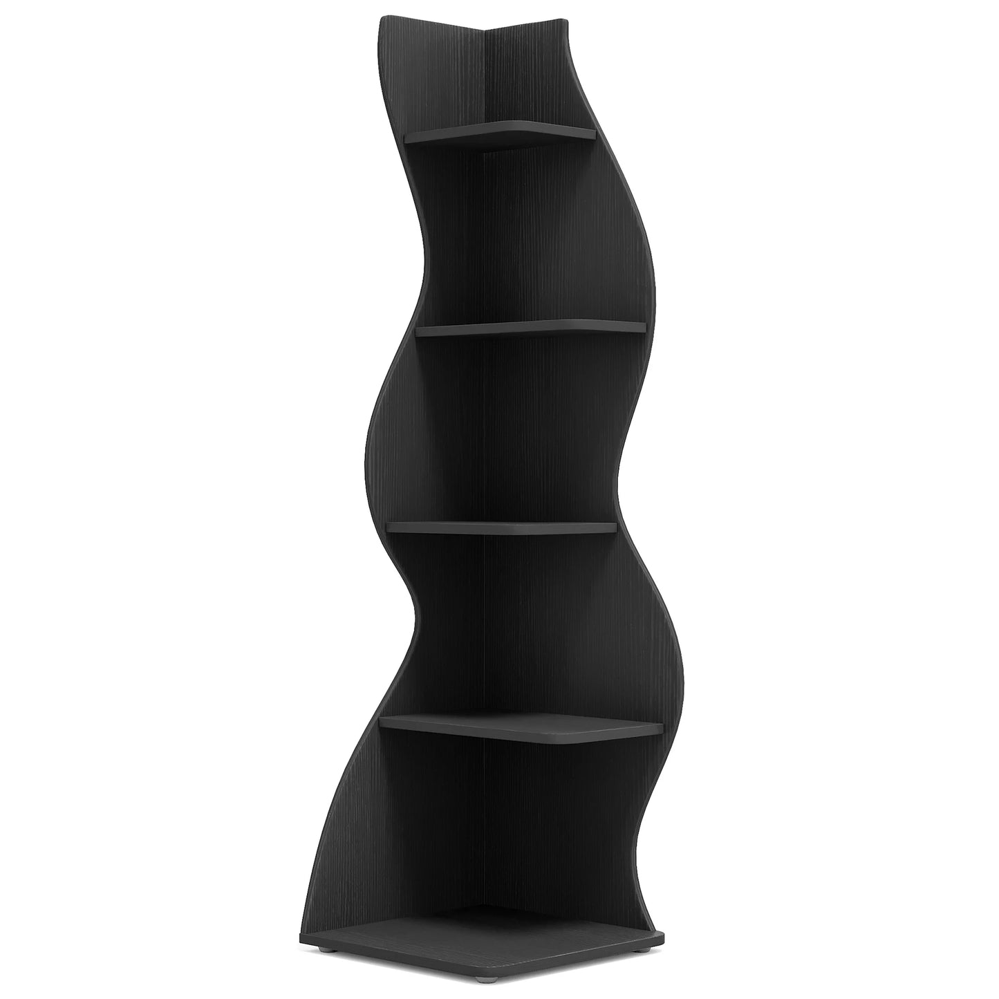 Tribesigns Five Tier Corner Shelf Modern Wall Bookcase Plant Stand