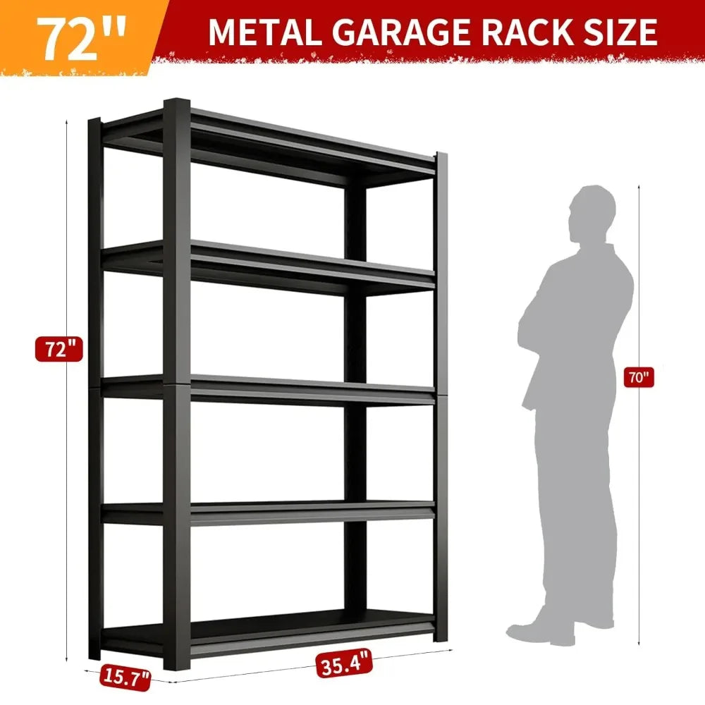 JIMANG Heavy Duty Garage Shelving Unit 5 Tier Steel Shelves
