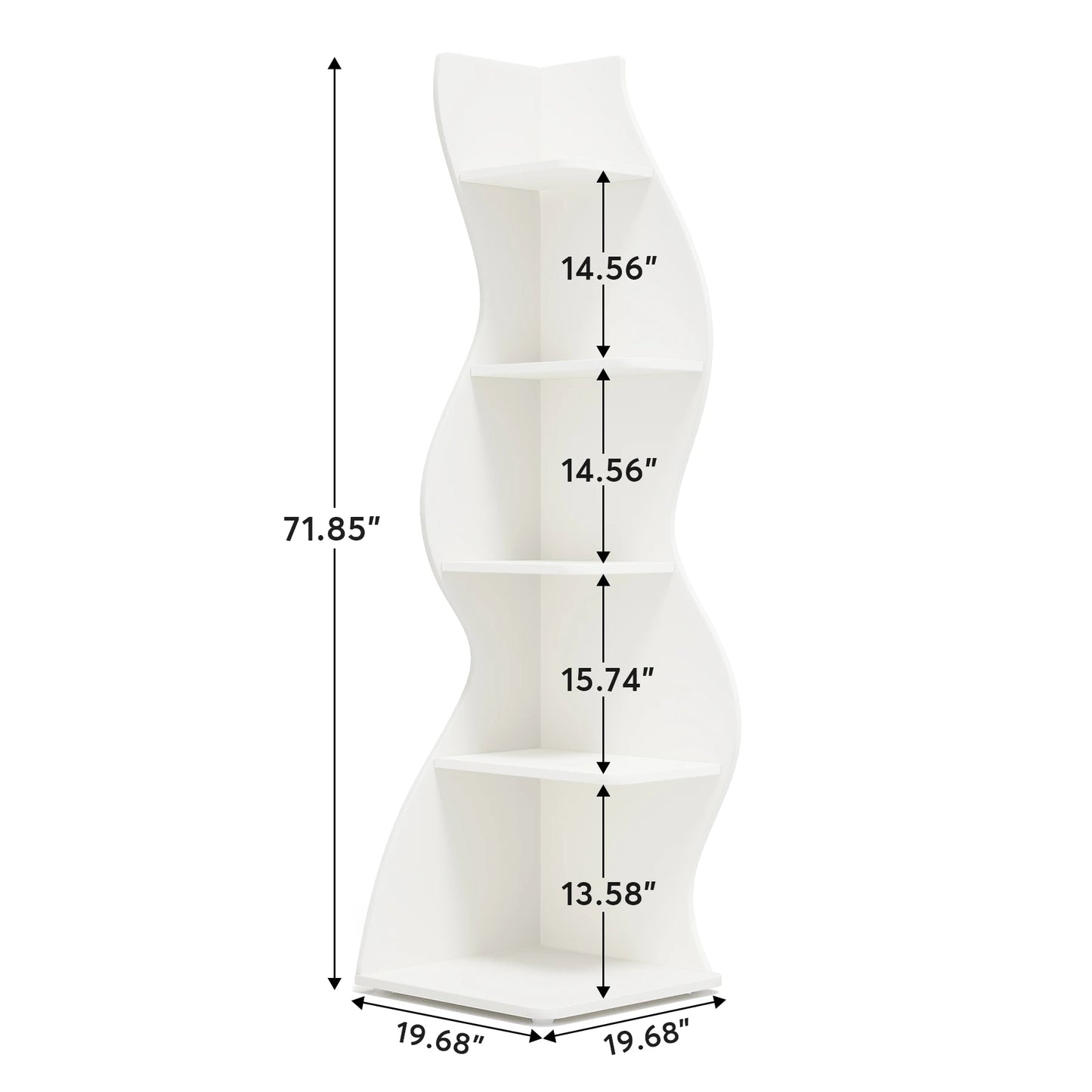 Tribesigns Five Tier Corner Shelf Modern Wall Bookcase Plant Stand