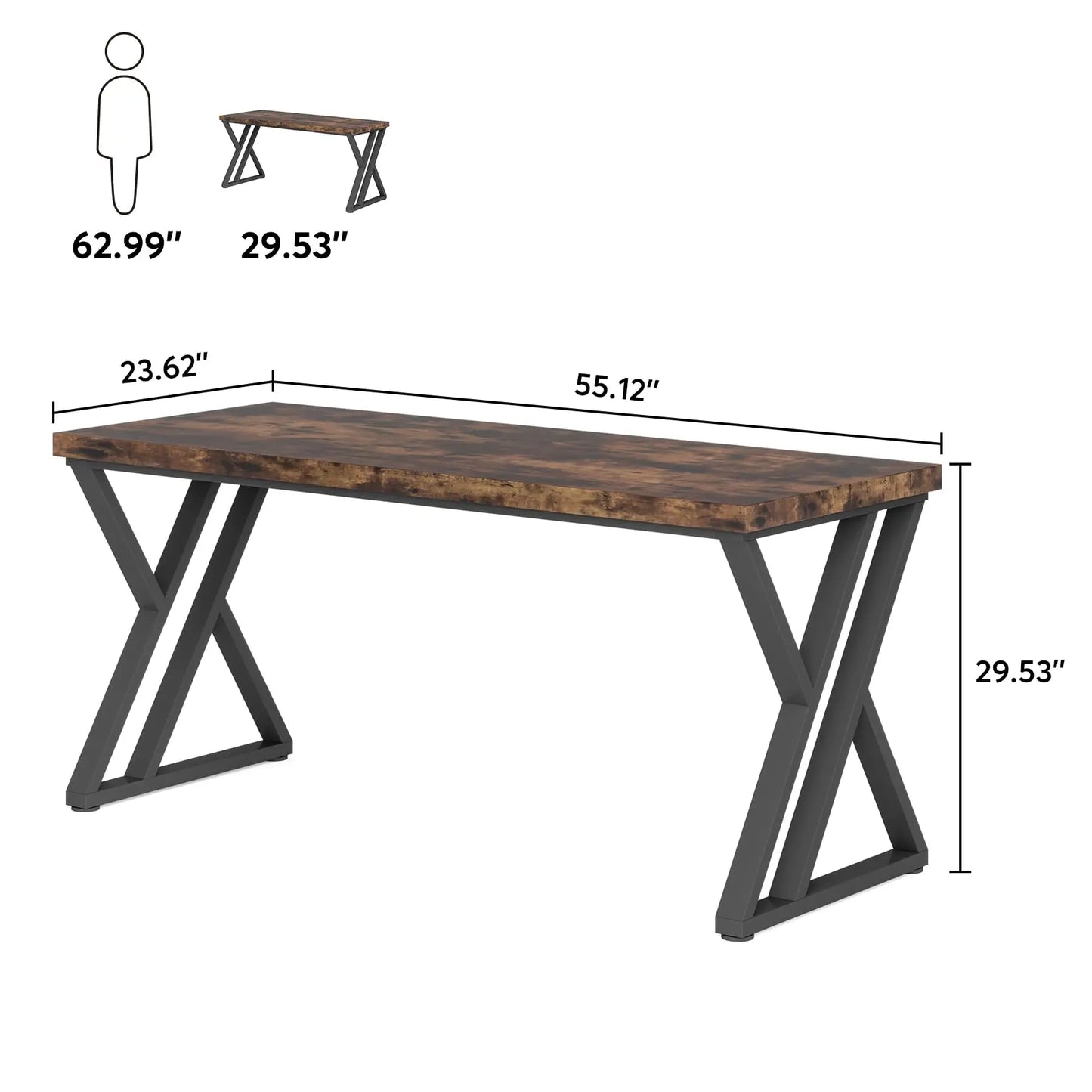 Tribesigns Writing Computer Desk With Z Shaped Metal Legs