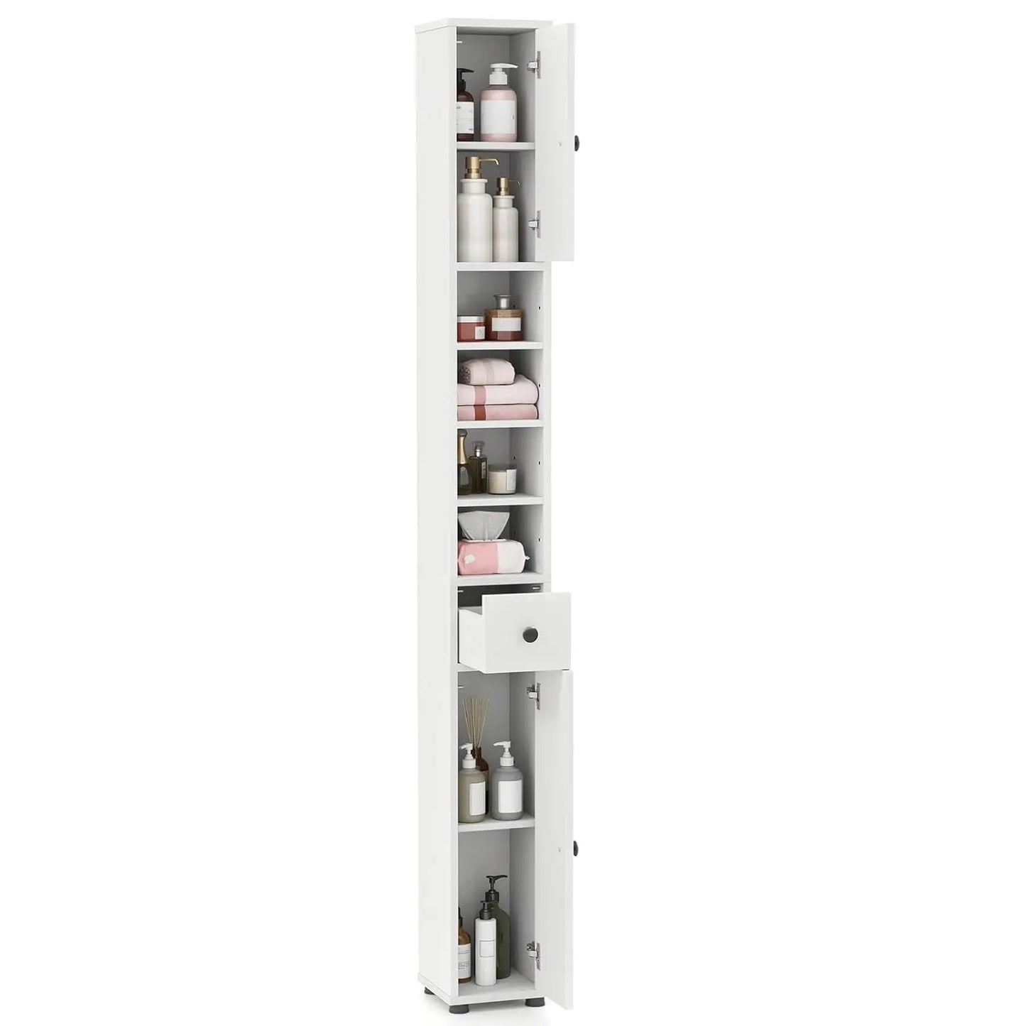 Storage Cabinet With Adjustable Shelves Anti Tip Bathroom