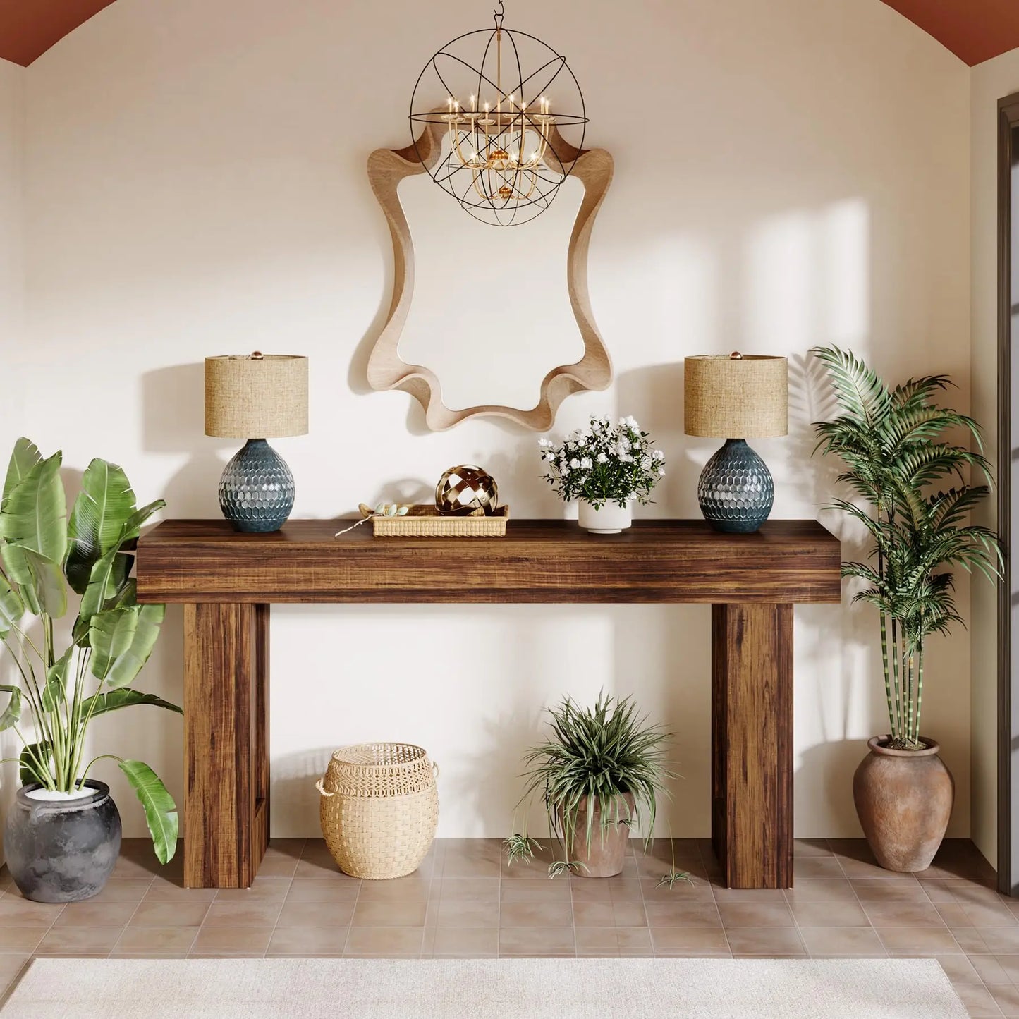Tribesigns Farmhouse Console Table Wooden Sofa Table