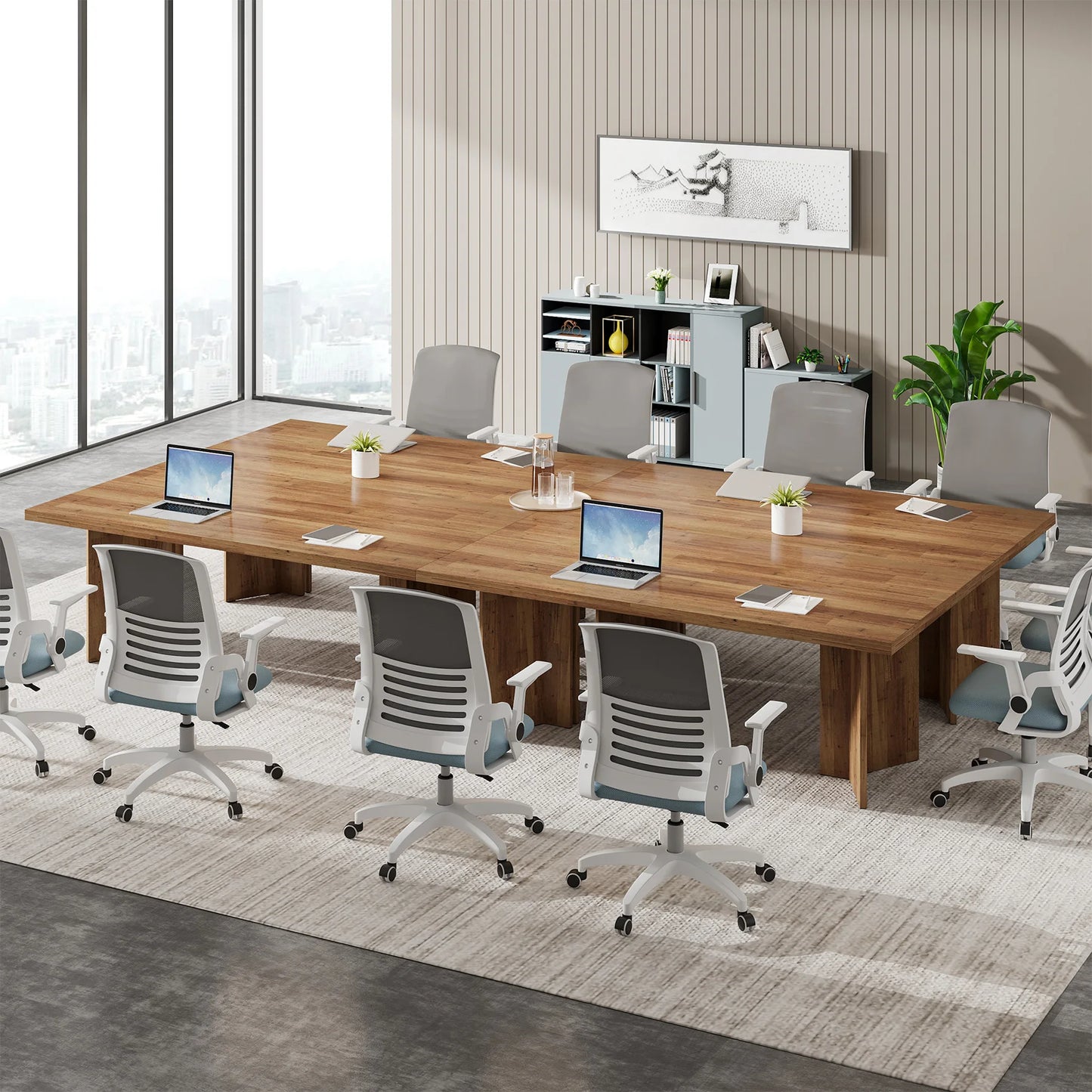 Tribesigns Executive Desk for Home Office Vintage Farmhouse Tabletop