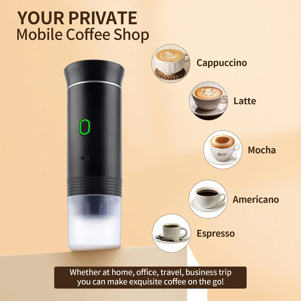 Obecilc Portable Wireless Espresso Machine 3-in-1 Capsule Coffee Maker