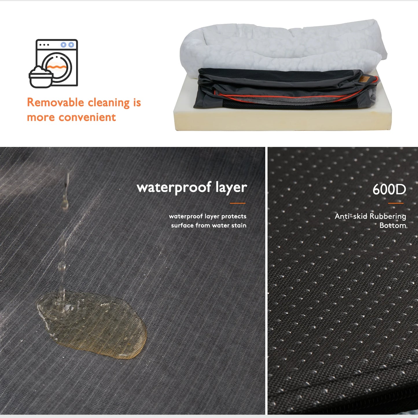 BINGOPAWCN Anti Allergy Dog Bed With Washable Removable Cover