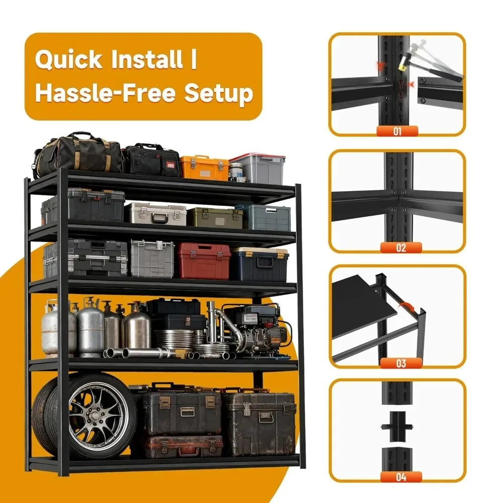 Zhilu Garage Shelving Unit 5 Tier Heavy Duty Steel Storage