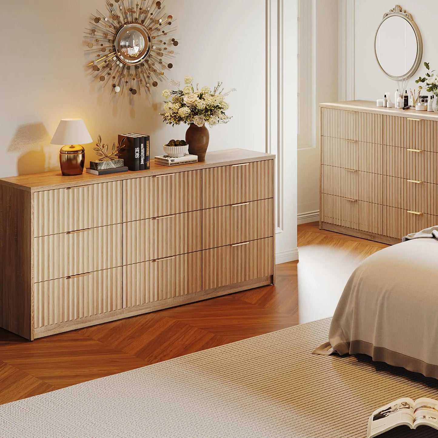 HiMISS 9 Drawer Dresser Chest of Drawers Modern Bedroom Storage