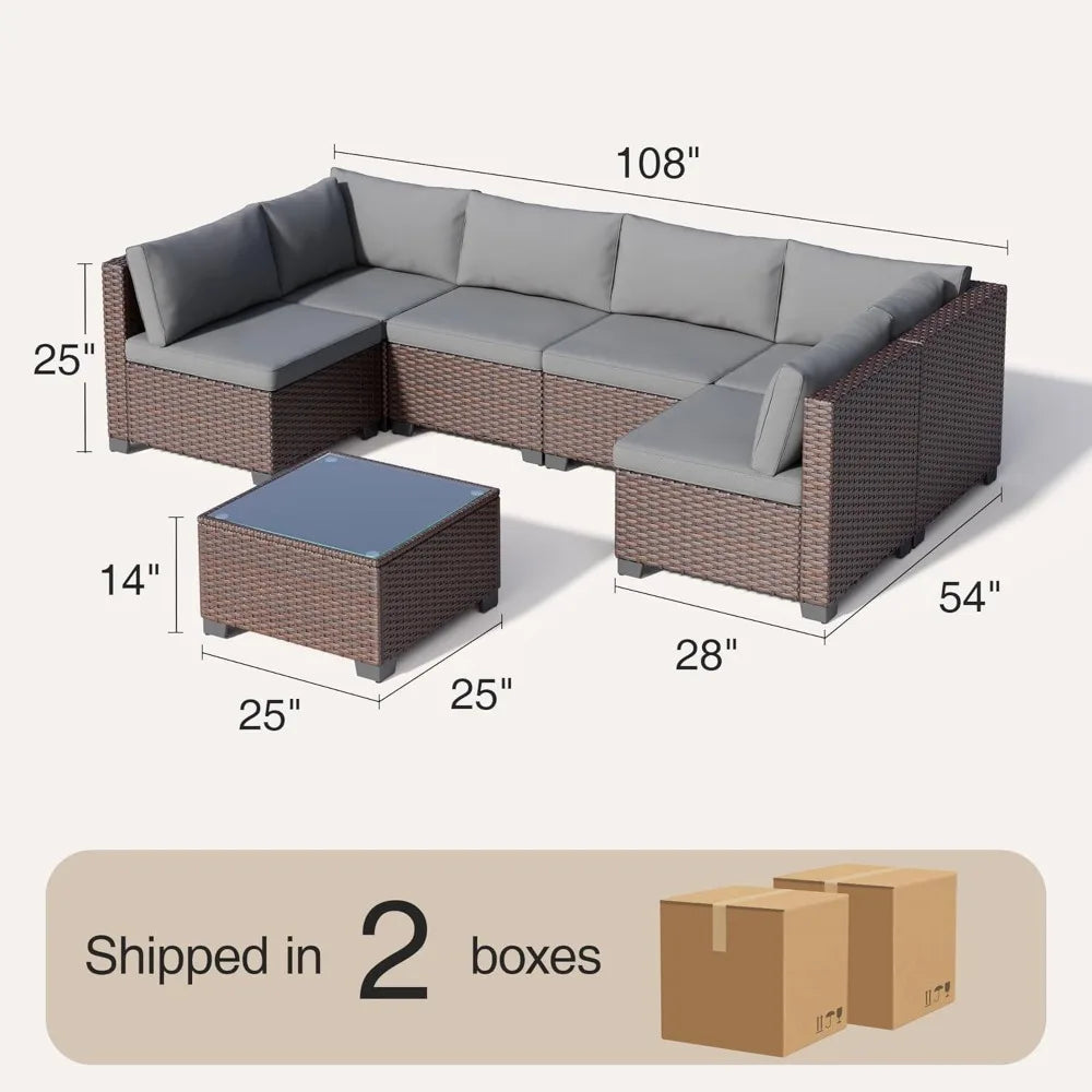 Outdoor Patio Furniture Set Rattan Wicker With Cushions