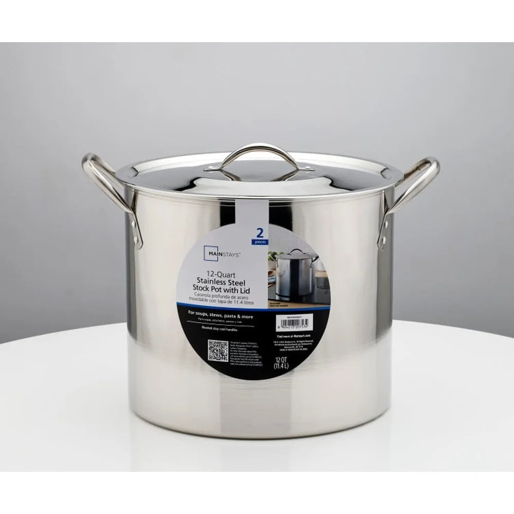 Stainless Steel Stock Pot With Stay Cool Handles And Lid
