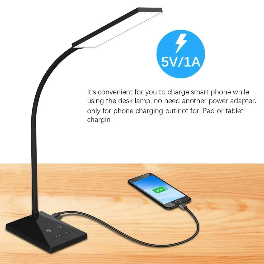 Desk Lamp 12W 72LED Flexible Touch Sensor Dimmable Reading Light