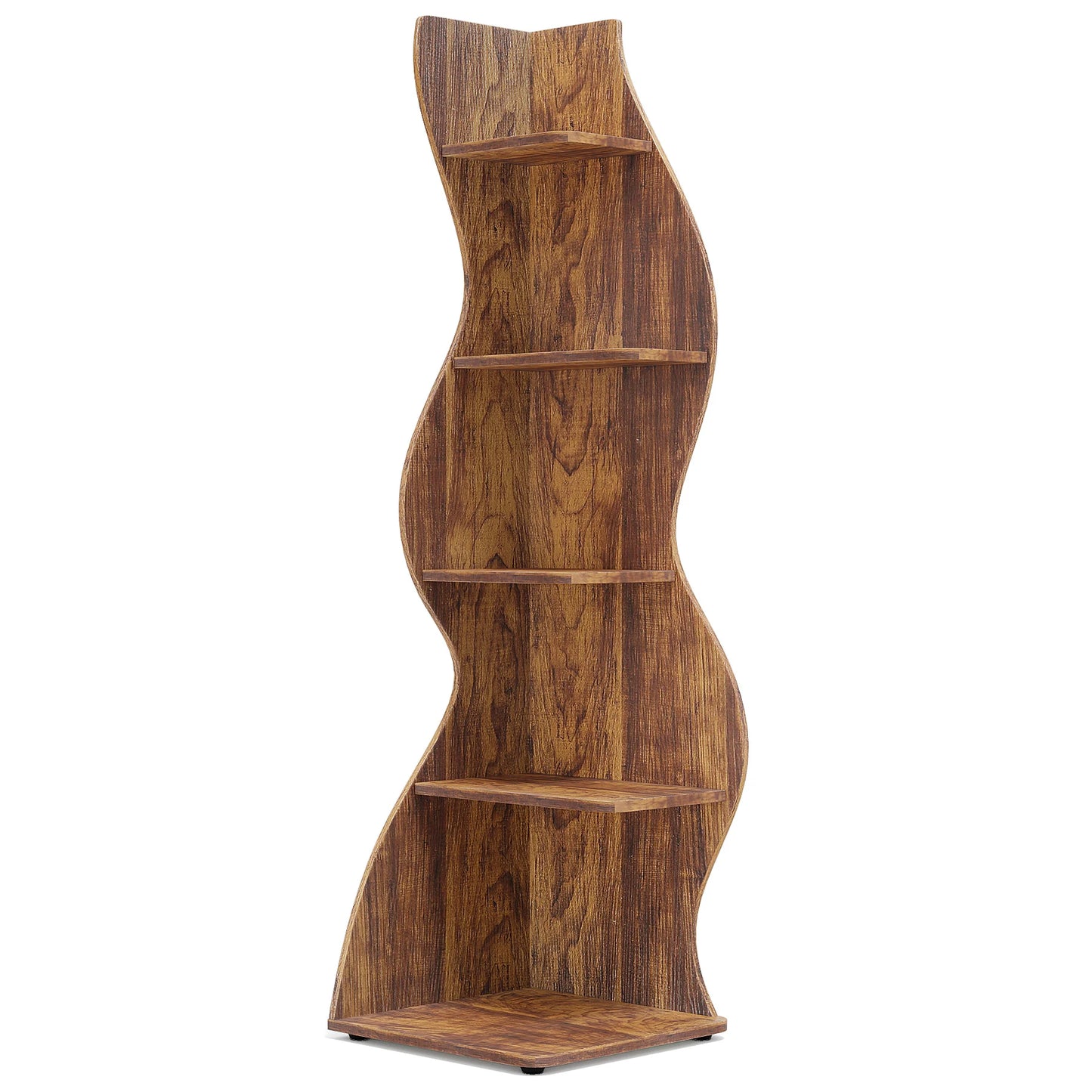 Tribesigns Five Tier Corner Shelf Modern Wall Bookcase Plant Stand