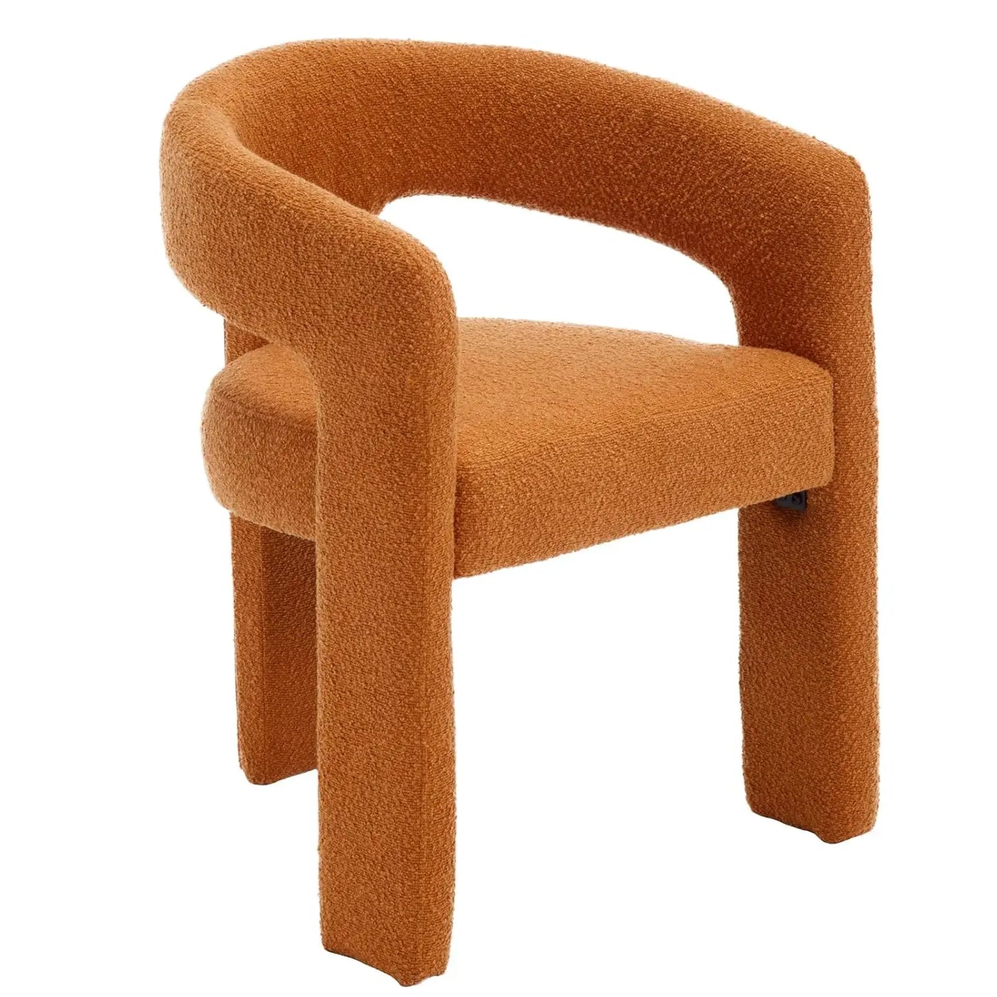Barrel Dining Chair Upholstered Faux Leather Armchair For Living Room