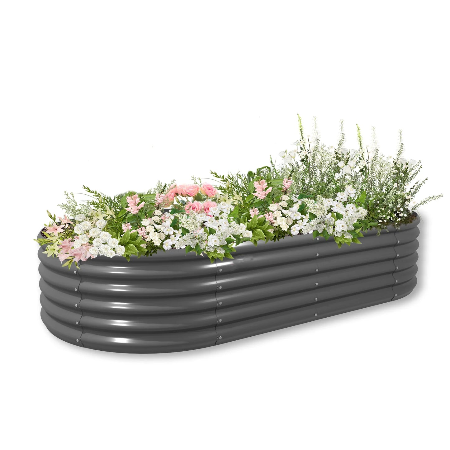 Tramull Galvanized Raised Garden Planter Box for Vegetables and Herbs