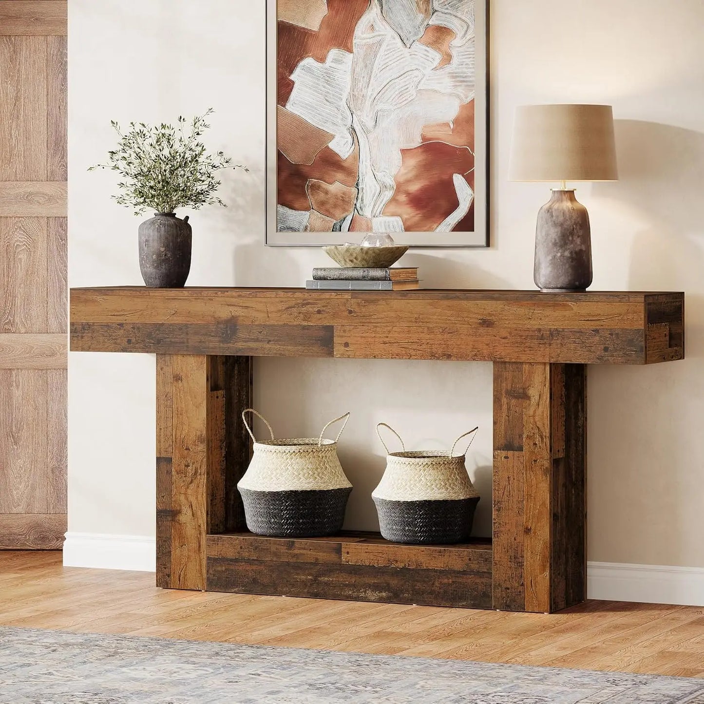 Tribesigns Farmhouse Console Table Two Tier Entryway