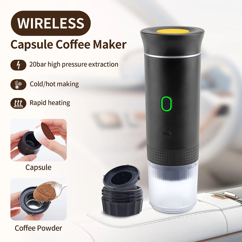 Obecilc Portable Wireless Espresso Machine 3-in-1 Capsule Coffee Maker