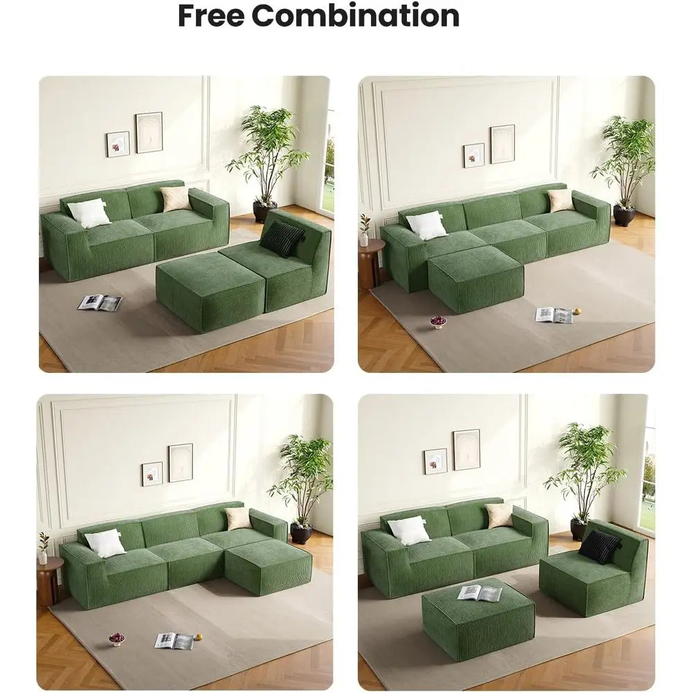 Lshape Sectional Couch With Chaise And Ottoman Ready To Use