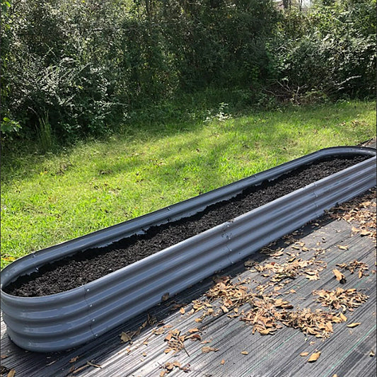 Tramull Galvanized Raised Garden Bed for Outdoor Vegetables and Herbs