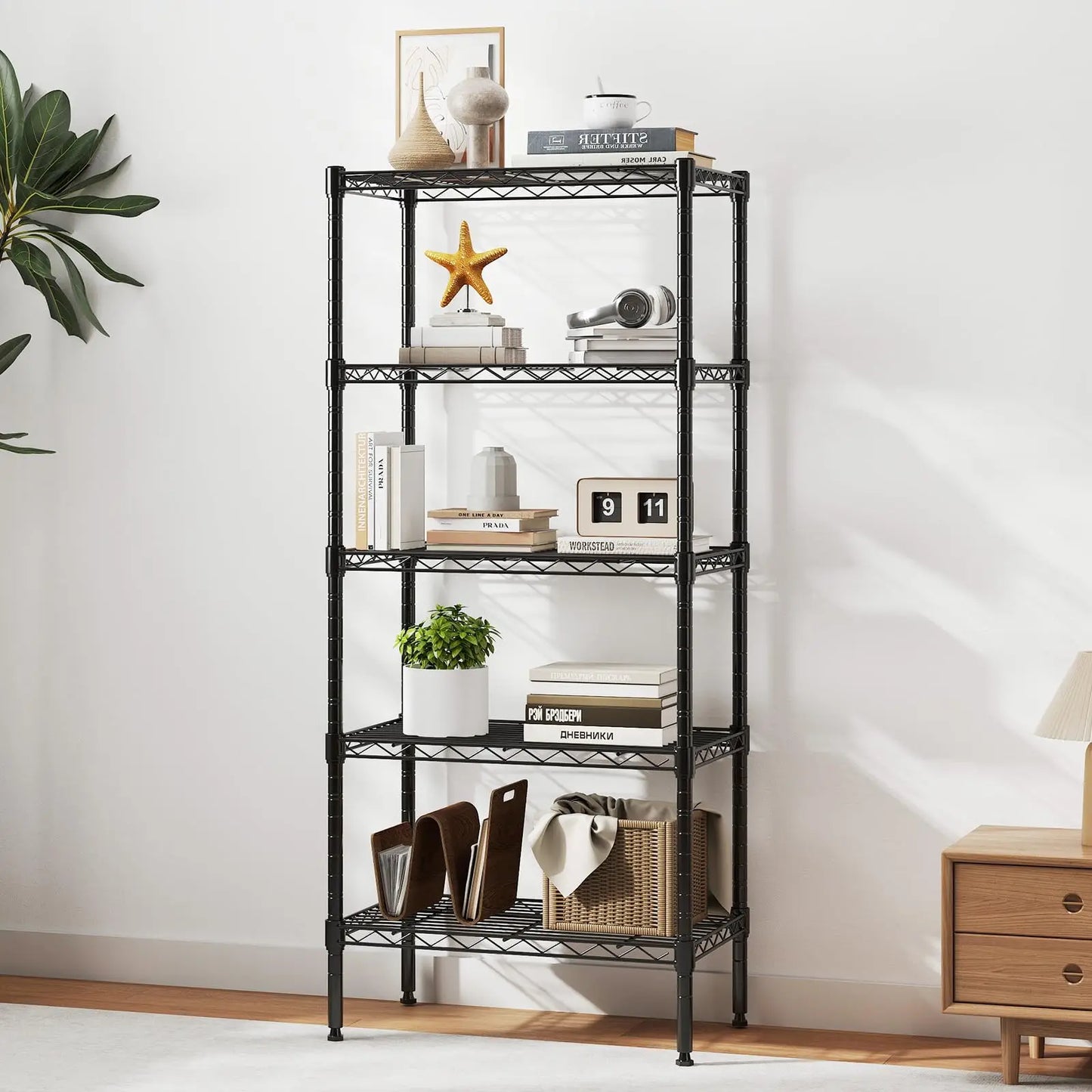 JHK 3-5 Tier Metal Wire Storage Shelves Heavy Duty Organizer
