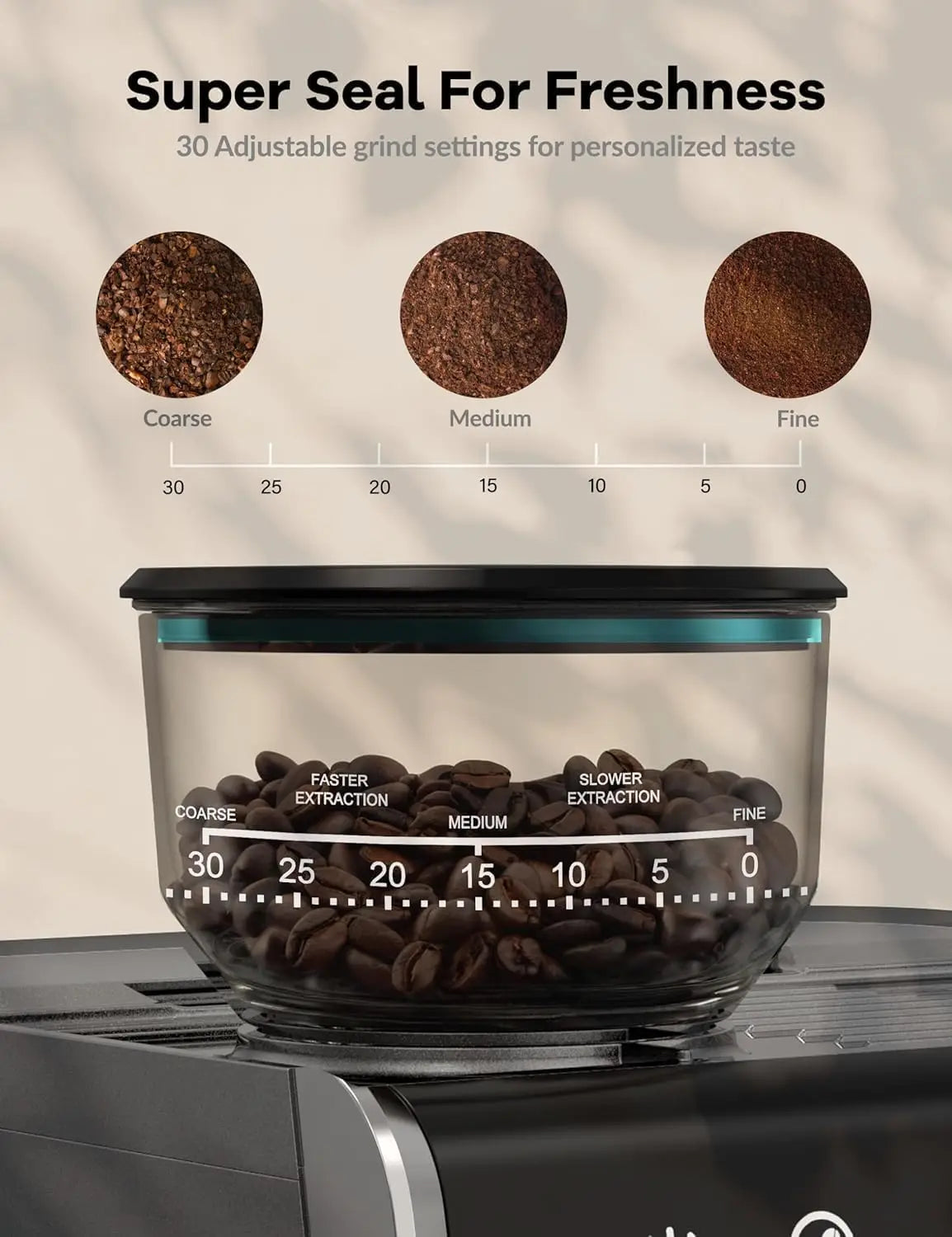 Acekool 20 Bar Espresso Machine With Grinder For Home Use