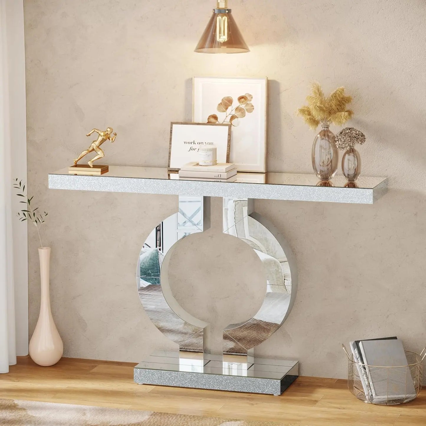 Tribesigns Mirrored Console Table For Modern Entryway