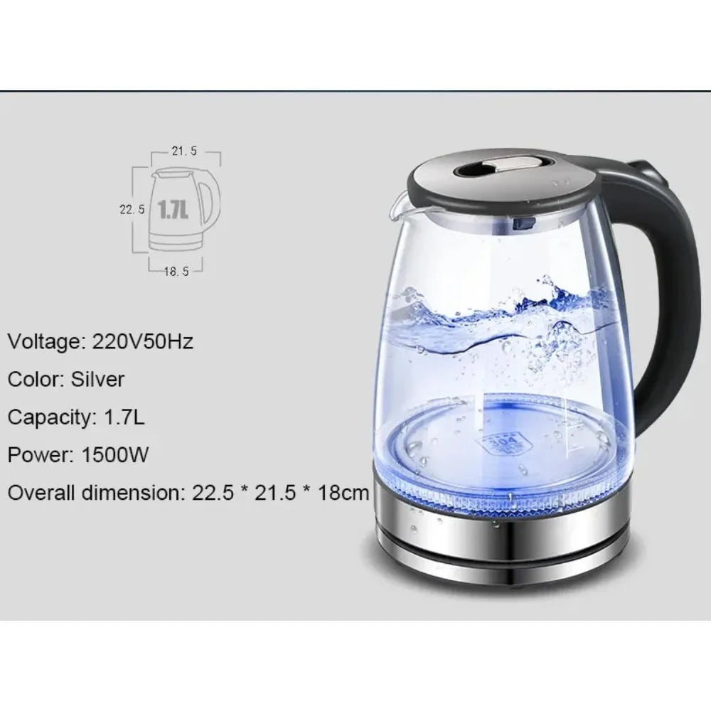 AEHOME Electric Glass Kettle With LED Indicator Auto Shut-Off