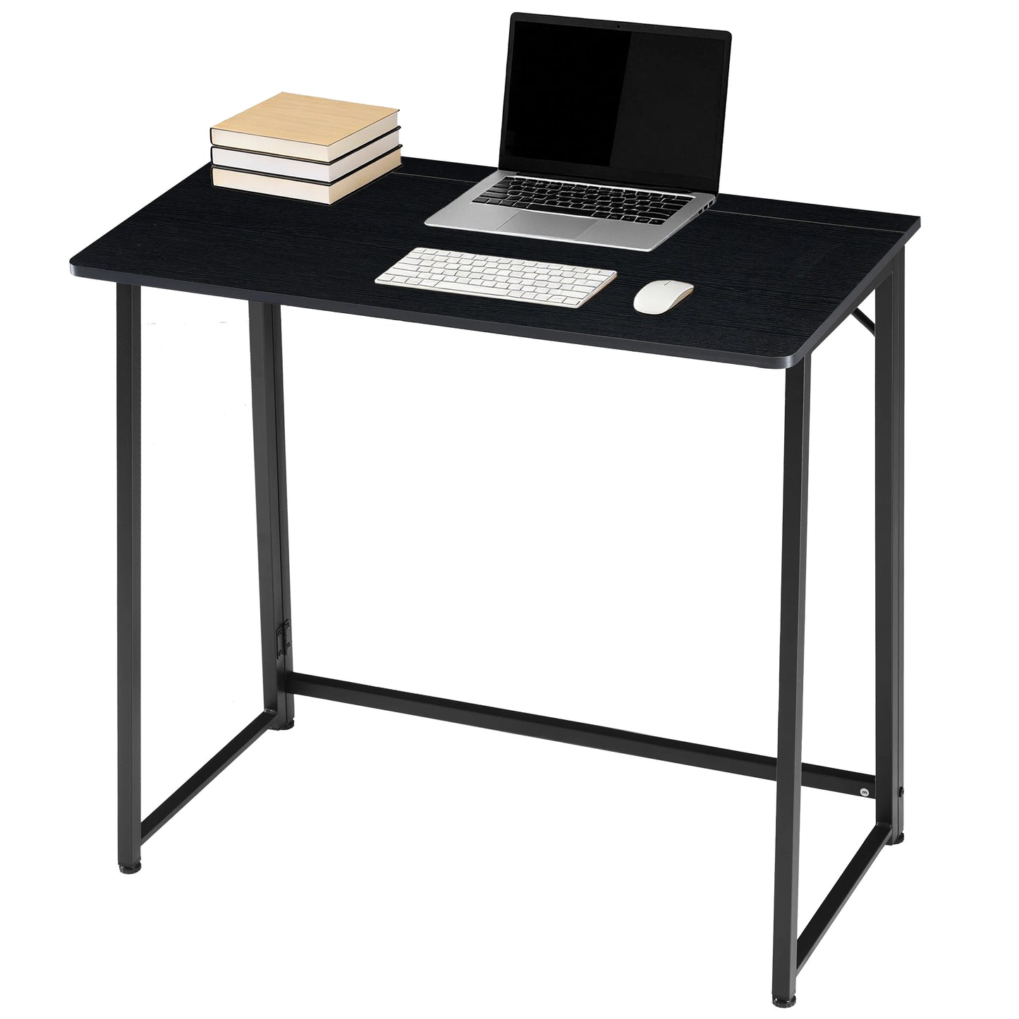 JHK Folding Office Computer Desk 31.5 Inch Metal Frame Easy Assembly Compact Foldable Writing Workstation For Home PC Table