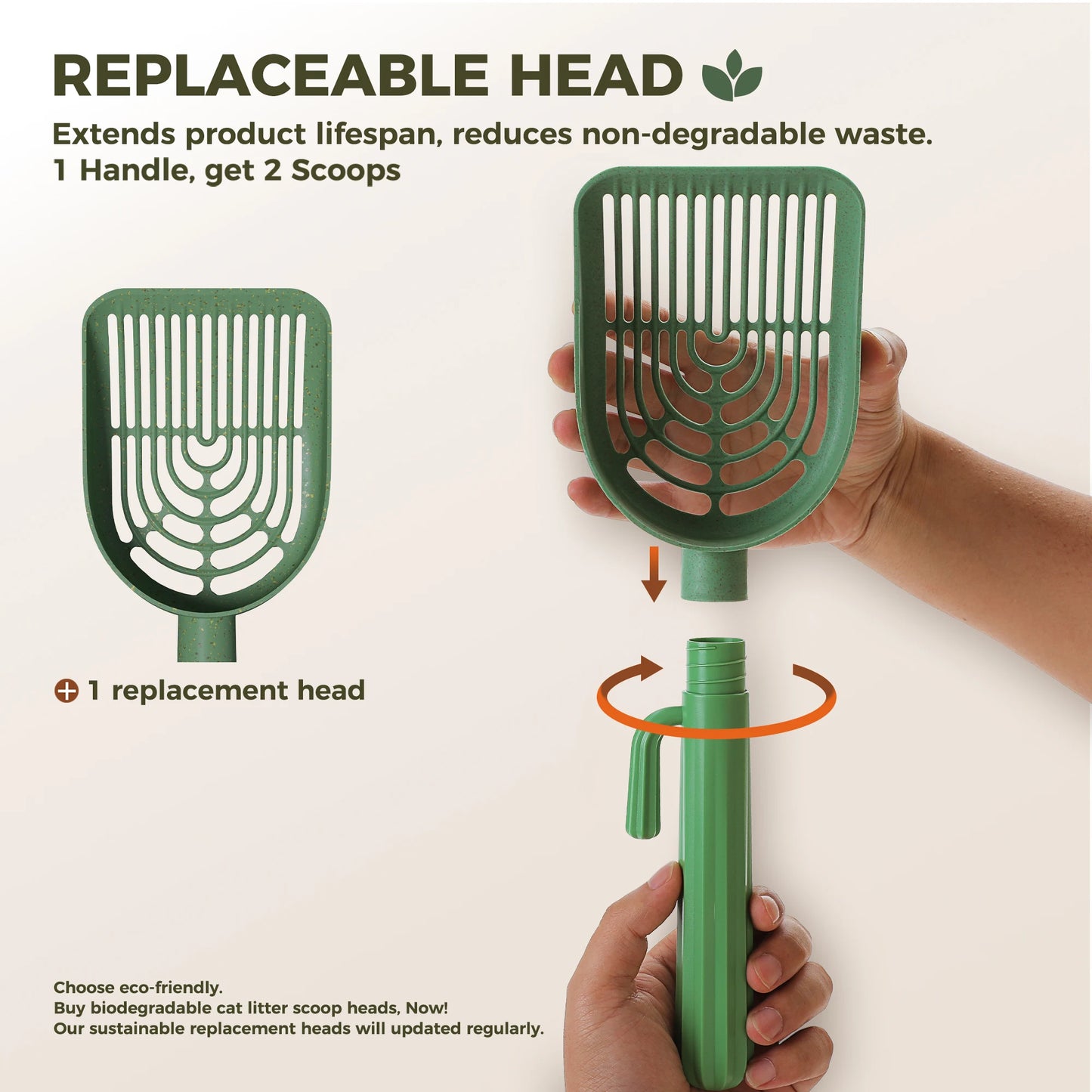 Cactus Cat Litter Scooper With Holder Wheat Straw Plastic Shovels
