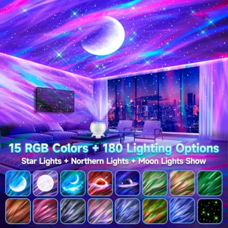 Galaxy Northern Lights Projector With 180 Lighting Modes