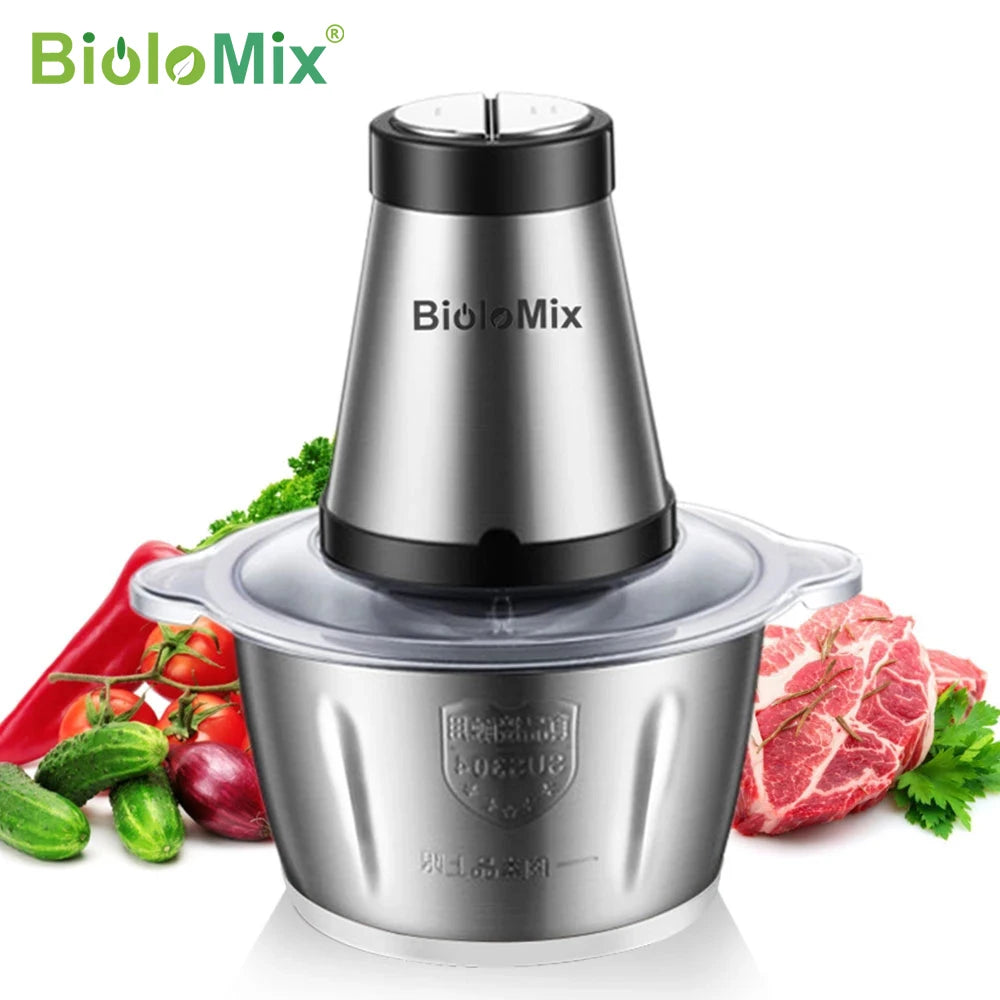 Biolomix Two Speed 500W Stainless Steel Chopper Meat Grinder Mincer