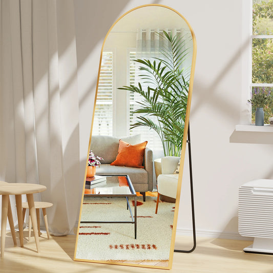 JHK Floor Mirror with Aluminum Alloy Frame 65"x24" Full Length Mirror with Stand Body Wall-Mounted Mirrors For Bedroom Bathroom