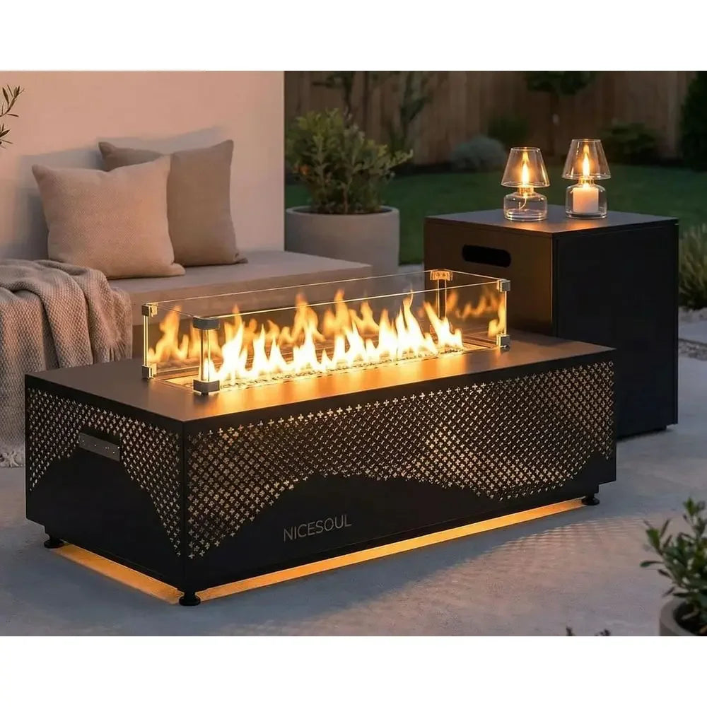 Outdoor Fire Pit Table CSA Certified Hidden Tank 50000 BTU