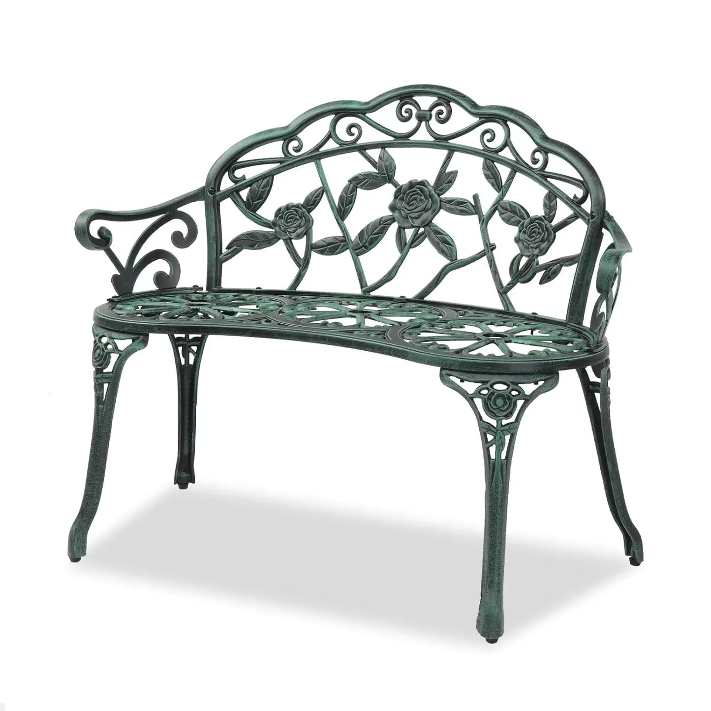 Antique Style Cast Iron Rose Bench For Outdoor Patio